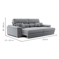 Sofá 3 Lugares Retrátil e Reclinável Lupin Linho Cinza - Conforto e Estilo para sua Sala - imagem 3