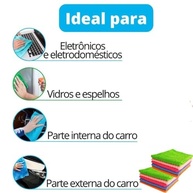 Kit 10 Panos Microfibra 28x28cm - Laváveis, Reutilizáveis e Multiuso para Casa e Carro - Cores Sortidas - imagem 5