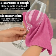 Kit 10 Panos de Microfibra Multiuso - Alta Absorção, Sem Fiapos, Anti-Risco, Lavável e Reutilizável - imagem 4