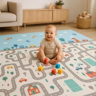 Tapete Tatame Infantil Dobrável 2x1,5m Reversível com Estampas Educativas - Seguro, Macio e Portátil - imagem 1
