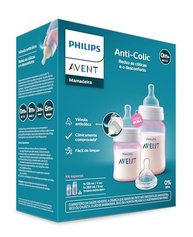 Philips Avent Kit Duplo Mamadeira Anticólica 125ml + 260ml Rosa - Conforto e Segurança para Bebês - imagem 3