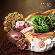 São José Dormindo em Resina - Imagem Sagrada 20cm para Decoração e Oração - imagem 4
