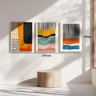 Kit 3 Quadros Decorativos Canvas 40x50 cm - Arte Moderna para Sala, Quarto e Corredor - imagem 4