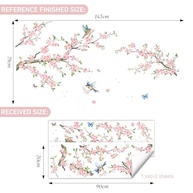 Adesivos de Parede Flor Rosa SHUCHING - Vinil Decorativo Descascar e Colar para Quarto e Sala - imagem 3