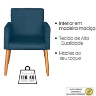 Kit 2 Poltronas Azul Marinho - Conforto e Estilo para Sala, Escritório e Recepção - imagem 4