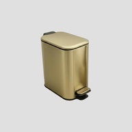 Kit Lixeira e Escova Sanitária Inox Dourada - Banheiro Moderno e Higiênico - imagem 3