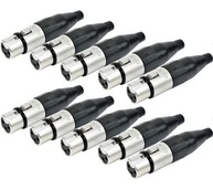 Kit 10 Conectores XLR Fêmea Santo Angelo SA2X: Conexão Profissional e Durável - imagem 1