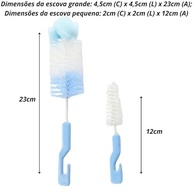 Kit Escovas para Mamadeiras e Bicos com Esponja Azul - Limpeza Profunda e Segura - imagem 3