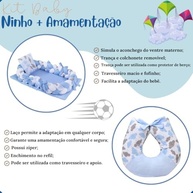 Almofada de Amamentação com Ninho Redutor – Conforto e Segurança para Bebês (Gota Azul) - imagem 3