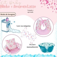 Almofada de Amamentação com Ninho Redutor Floral Elizabeth - Conforto e Segurança para Bebês - imagem 4