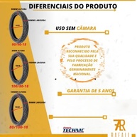 Pneu Dianteiro Titan 125/150/160 80/100-18 Sem Câmara - Segurança e Performance - imagem 3