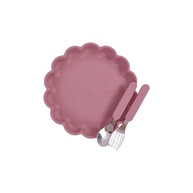 DRYZ Kit Prato de Silicone com Ventosa e Talheres Cute Rosa - Seguro, Divertido e Ideal para Crianças - imagem 2