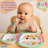 Kit Refeição Infantil Buba - Prato e Tigela com Tema Elefante ou Dino - Seguro, Divertido e Estimulante - imagem 4