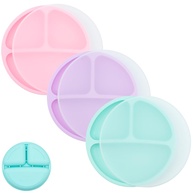 WeeSprout Pratos Divididos de Silicone com Tampas - Seguros, Inquebráveis e Ideais para Crianças - imagem 1