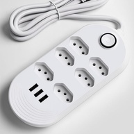 Filtro de Linha 6 Tomadas + 3 USB: Energia e Carregamento Inteligente para Seu Setup - imagem 1