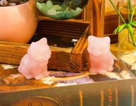 Estátua de Gato de Quartzo Rosa - Decoração Feng Shui e Presente para Amantes de Gatos - imagem 5