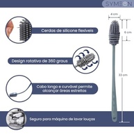 SYMEON Kit 3 Escovas para Limpeza de Louças e Utensílios - Silicone Macio, Sem Riscos - imagem 4
