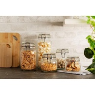 Pote Hermético de Vidro 550ml com Tampa em Silicone e Clipe Metal Vintage Preto - Armazenamento Elegante e Seguro para Alimentos - imagem 5