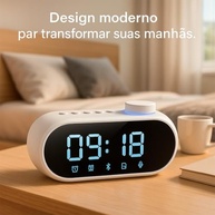 Rádio Relógio Digital Bluetooth 5W: Som, Alarme e FM Portátil - imagem 3