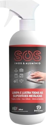 SOS Inox e Alumínio - Limpeza Brilhante e Segura para Superfícies Metálicas - 500ml - imagem 2