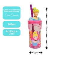 Yangzi - Kit Refeição Infantil Princesas Disney 6 Peças - Prato, Tigela, Copo e Talheres - imagem 4