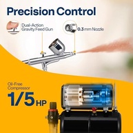 VIVOHOME Compressor de Aerógrafo Profissional 1/5 HP: Tatuagem, Maquiagem, Bolos e Mais! - imagem 4