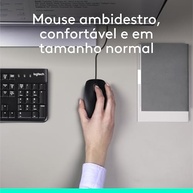Combo Teclado e Mouse com fio USB Logitech MK120 com Design Confortável, Durável e Resistente à Respingos, USB e Layout ABNT2 - imagem 3