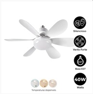 Ventilador de Teto com Luz LED e Controle Remoto – 6 Pás Silenciosas, Design Moderno, Ideal para Quartos e Salas - imagem 3