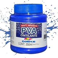 Tinta PVA Cintilante Azul Ultramar 250ml - Brilho Intenso e Durabilidade - imagem 3