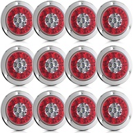 Kit 12 Luzes Traseiras LED Redondas 10cm para Reboque - 16 LEDs, IP67, Freio, Ré e Seta - imagem 1