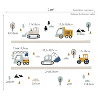 Adesivo de Parede Infantil - Carrinhos e Trator para Decoração do Quarto - imagem 4