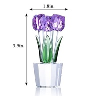 Estatueta de Cristal em Forma de Tulipa Roxa - Decoração Elegante e Coleção Exclusiva - imagem 4