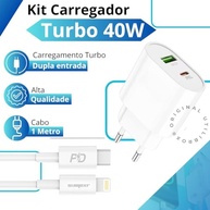 Carregador Turbo 40W USB-C e USB-A para iPhone/iPad: Carga Rápida Power Duo - imagem 3