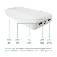 Power Bank 20000mAh Branco: Carregador Portátil Rápido com LED e USB-C - imagem 5