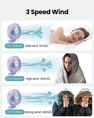 Ventilador de Mesa USB Gaiatop - Silencioso, Portátil e Potente com 3 Velocidades - imagem 5
