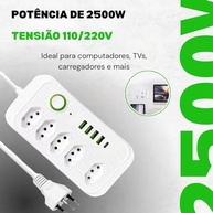 Régua de Energia Inteligente: 5 Tomadas, 4 USB, 1 USB-C e Proteção contra Sobrecarga - imagem 4