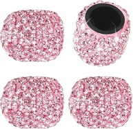 4 Tampas de Válvula de Pneu Cristal Rosa Brilhante - Proteção Universal e Estilo para seu Veículo - imagem 1