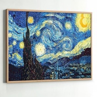 Quadro Noite Estrelada Van Gogh com Moldura - Decoração Artística para Sala e Quarto - imagem 4