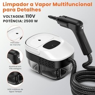 Vaporizador e Higienizador a Vapor 2500W - Limpador Portátil com Tanque 1600ml para Casa e Carro - imagem 5