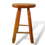 Banco de Madeira Médio 50cm – Banqueta Rústica para Varanda, Cozinha e Ambientes Externos - imagem 2