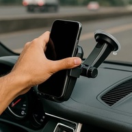 Suporte de Celular para Carro com Ventosa Reforçada e Trava Automática - Fixação Segura no Painel ou Vidro - imagem 3