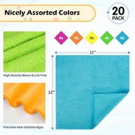 Pacote com 20 Panos de Microfibra Premium - Absorventes, Sem Fiapos e Versáteis para Limpeza Total - imagem 3