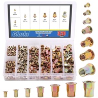 Kit 320Pçs Porcas Rebite Aço Carbono Zincado M3-M12 Glarks - Fixação Robusta e Versátil - imagem 1