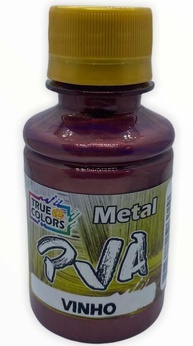 Tinta PVA Metálica Vinho 100ml True Colors - Brilho Intenso e Durabilidade - imagem 1