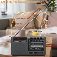 Rádio Portátil XHDATA D368: Ondas Curtas, Bluetooth, MP3 e Bateria Recarregável - imagem 5