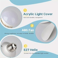 Ventilador de Teto com LED 40W e Controle Remoto - 6 Hélices Silencioso, Bivolt, Soquete E27 - imagem 5
