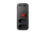 Adaptador Eletrônico Intelbras EAC 202: 2 Tomadas + 2 USB - Preto | Mais Conveniência e Segurança - imagem 1