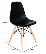 Kit 4 Cadeiras Eiffel Charles Eames DSW – Design Moderno em Polipropileno Preto com Base de Madeira Clara - imagem 2