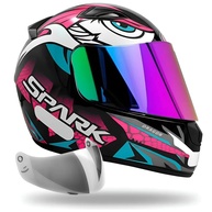 Capacete Ebf Spark Dragon Preto e Rosa com Viseira Camaleão - Estilo e Segurança - imagem 1