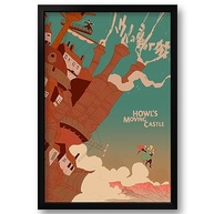 Quadro Decorativo O Castelo Animado Studio Ghibli 40x60cm - Moldura Ecológica em Madeira de Reflorestamento - imagem 2
